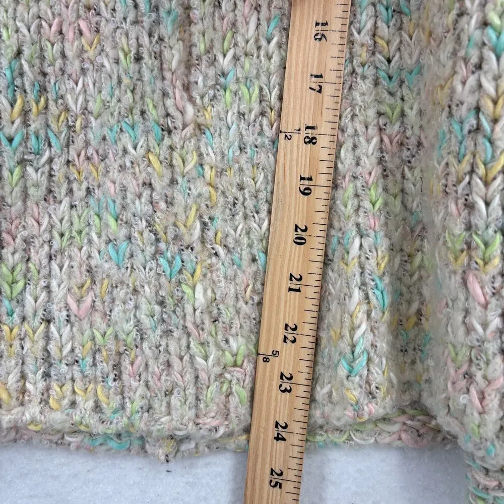Free People Sweater Size M Multi Color Slouchy Oversized Wool Blend Boxy